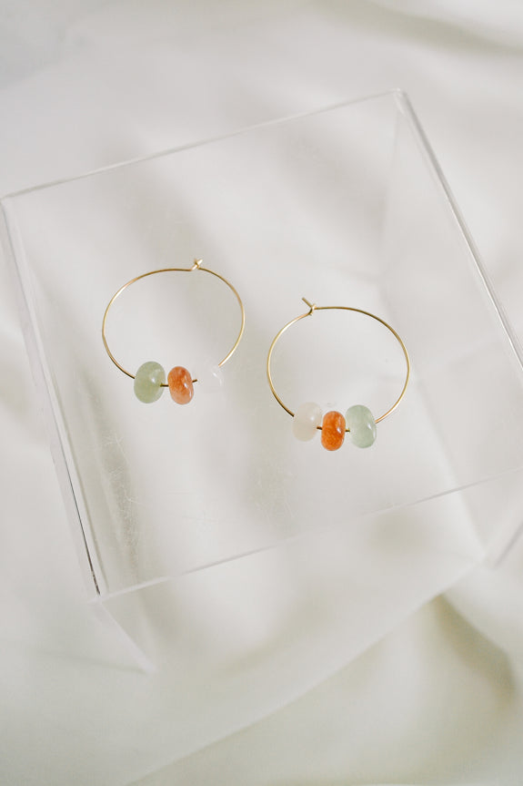 Jade Trio Hoop Earrings
