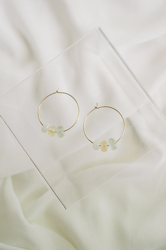 Jade Trio Hoop Earrings