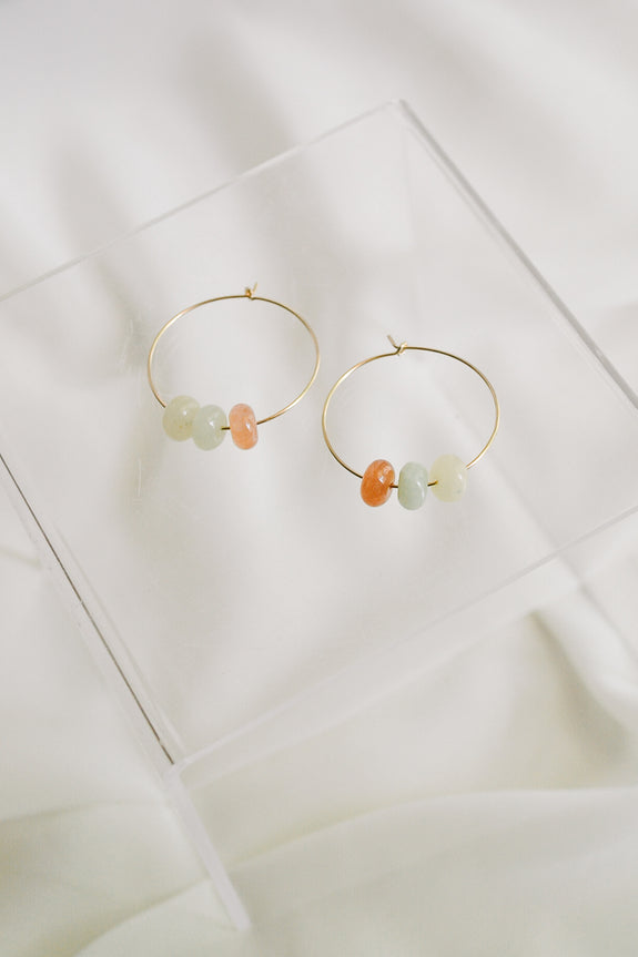 Jade Trio Hoop Earrings