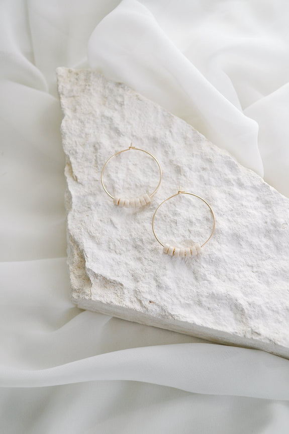 Riverstone Beaded Hoop Earrings