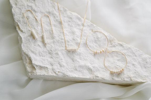 Riverstone Beaded Hoop Earrings
