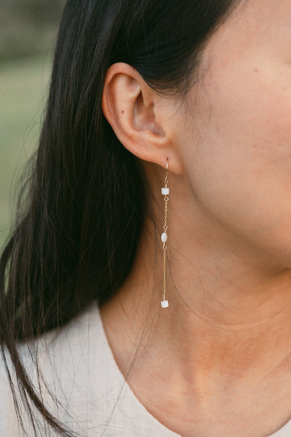 Mixed Shell Dangle Earrings