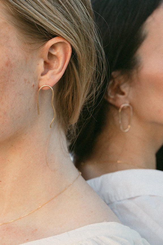 Abstract Oval Earrings