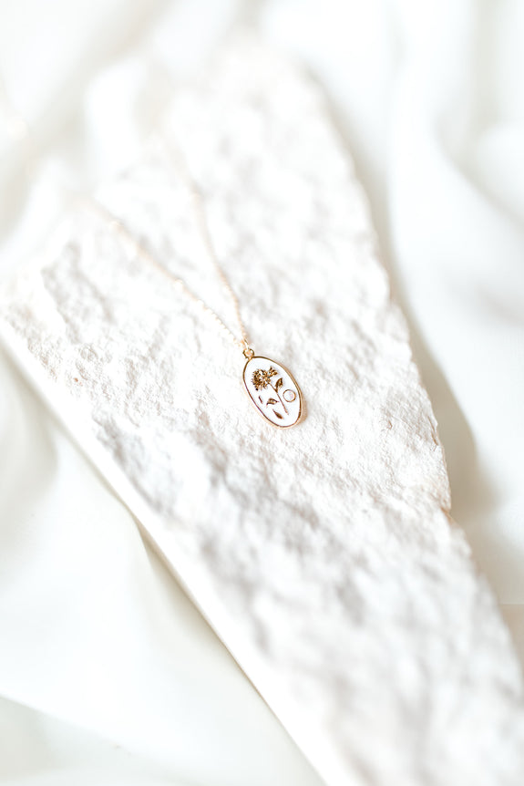 Enamel Flower Necklace