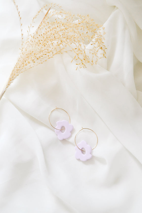 Floral Hoop Earrings