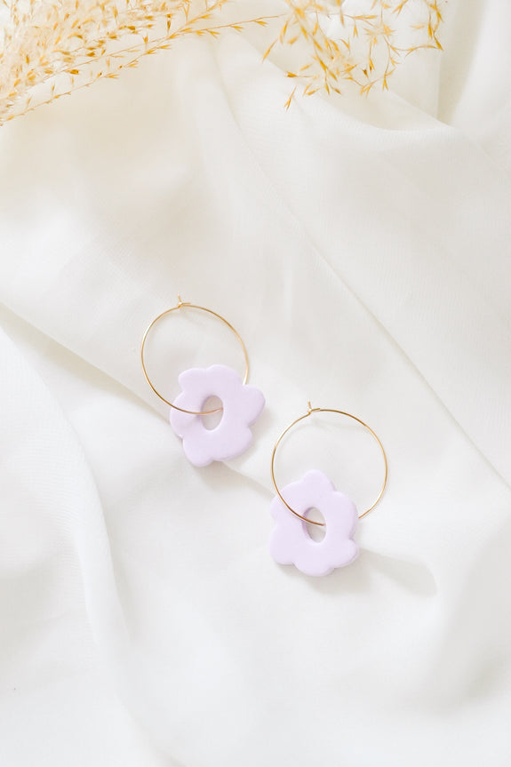 Floral Hoop Earrings