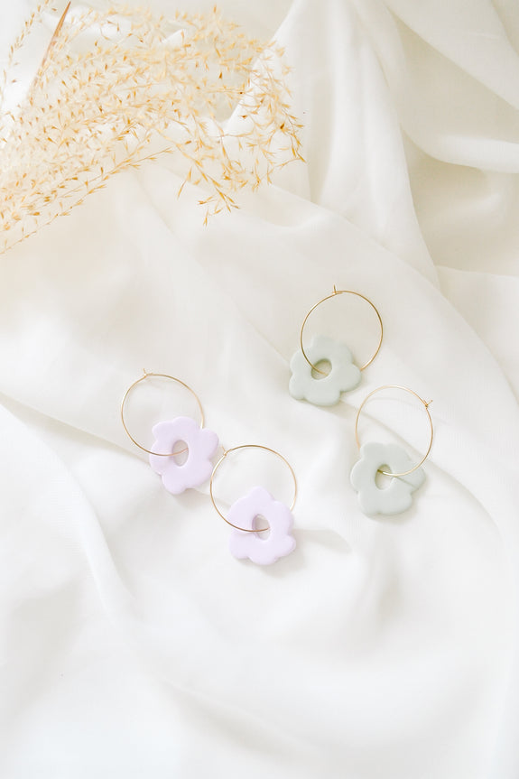 Floral Hoop Earrings