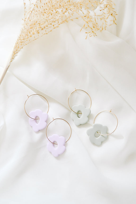 Floral Hoop Earrings