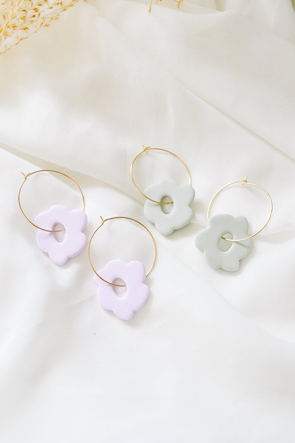 Floral Hoop Earrings