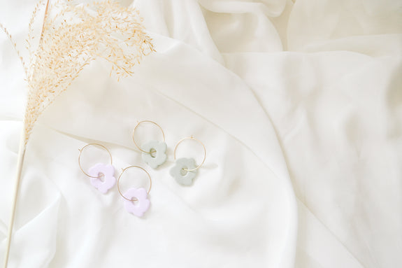 Floral Hoop Earrings