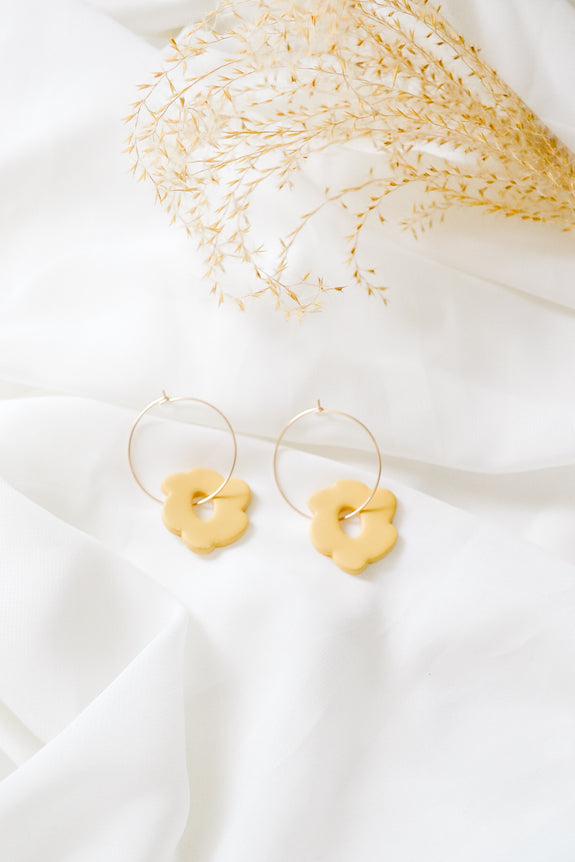 Floral Hoop Earrings