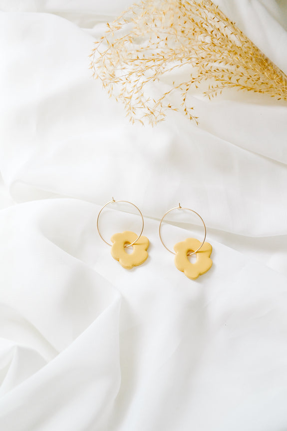 Floral Hoop Earrings