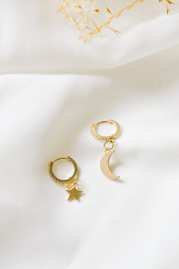 Starry Huggie Hoop Earrings
