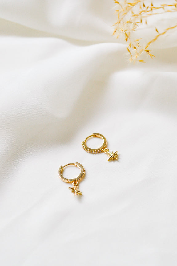Starry Huggie Hoop Earrings