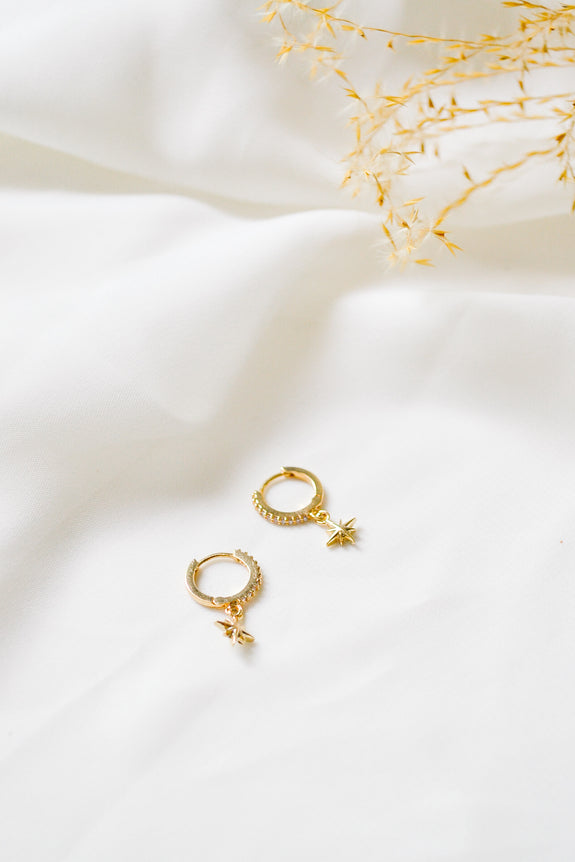 Starry Huggie Hoop Earrings
