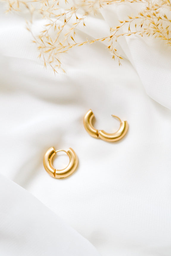 Chunky Huggie Hoop Earrings