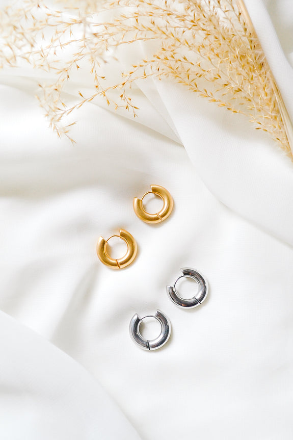 Chunky Huggie Hoop Earrings