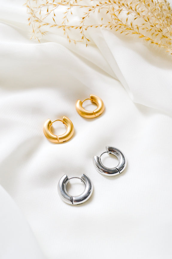 Chunky Huggie Hoop Earrings