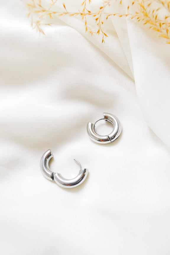 Chunky Huggie Hoop Earrings