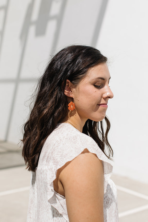 Floral Hoop Earrings