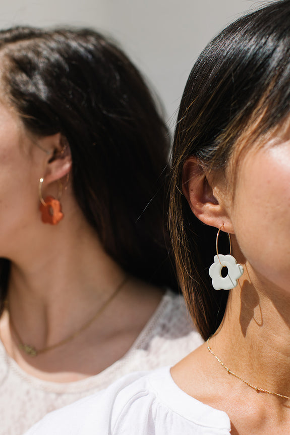 Floral Hoop Earrings