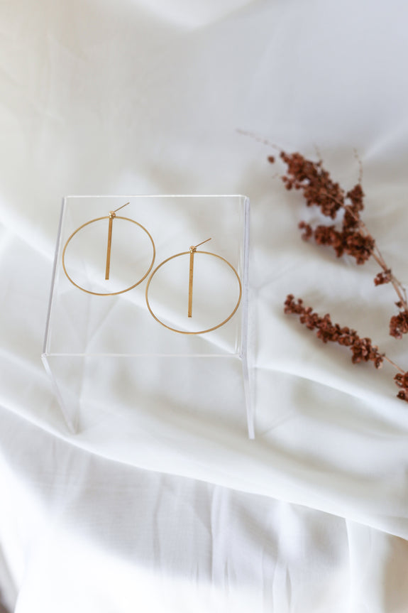 Lia Hoops with Bar Earrings