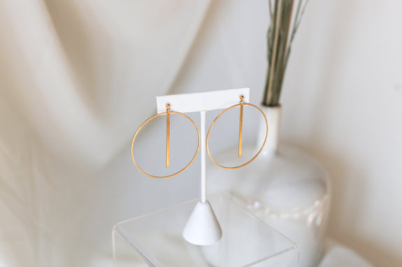 Lia Hoops with Bar Earrings