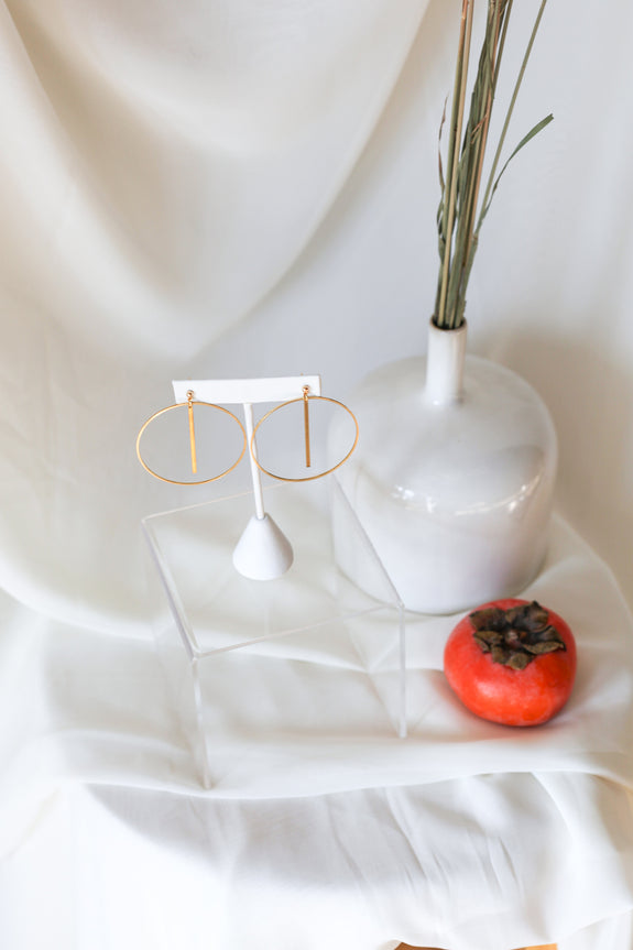 Lia Hoops with Bar Earrings