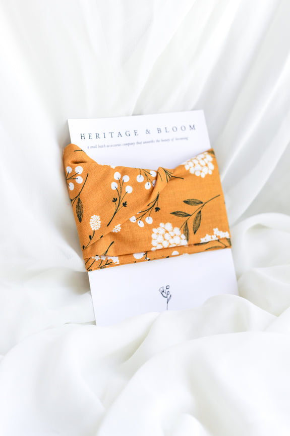 Mustard Yellow Floral Headwrap
