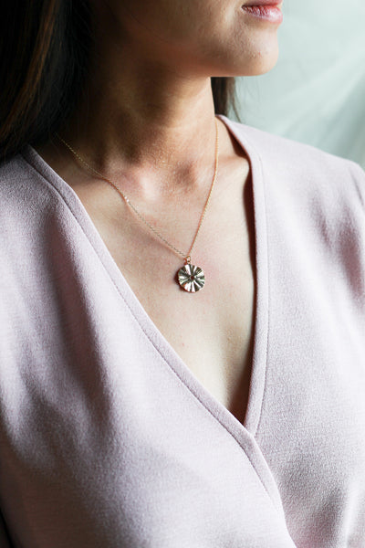 Crinkled Disc Necklace