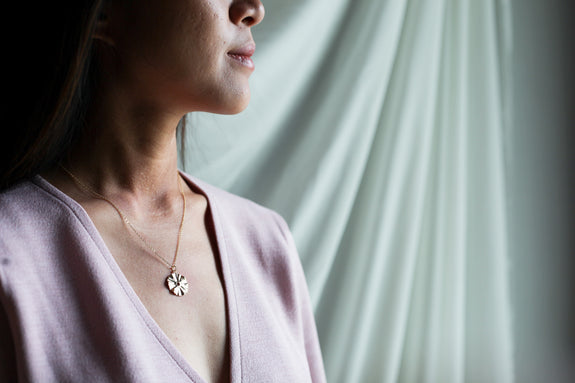 Crinkled Disc Necklace