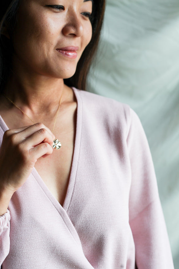Crinkled Disc Necklace