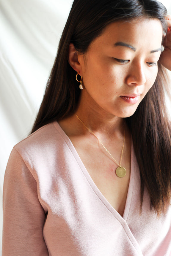 Sofia Freshwater Pearl Hoop Earrings