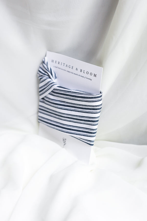 White with Black Stripes Headwrap