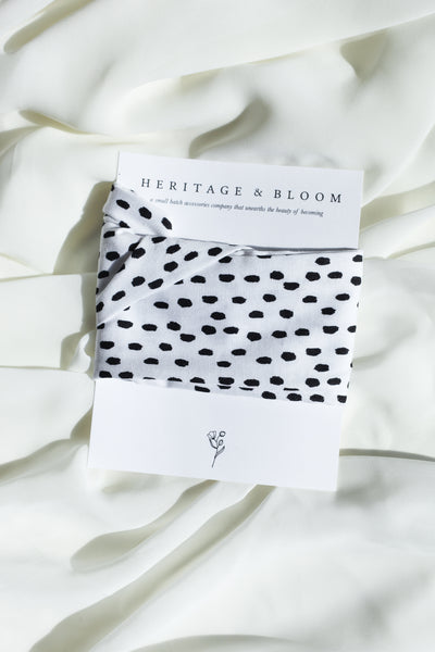White with Black Speckles Headwrap