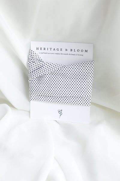White with Black Dots Headwrap
