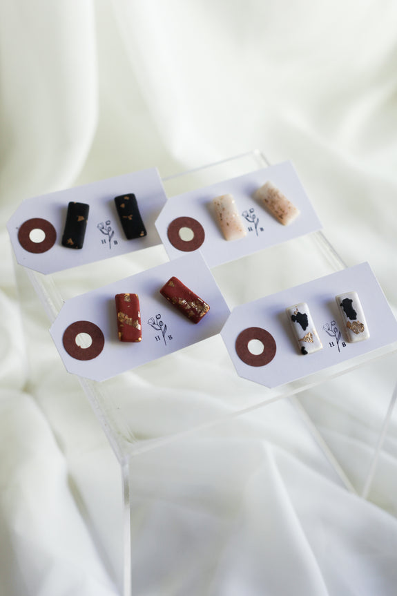 Bar Clay Studs - Choose Your Style!