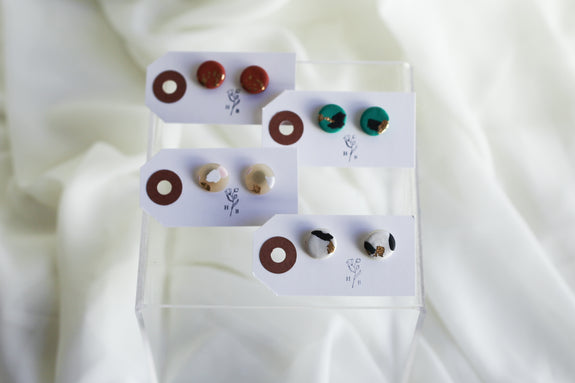 Circle Clay Studs - Choose Your Style!