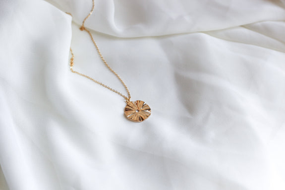 Crinkled Disc Necklace