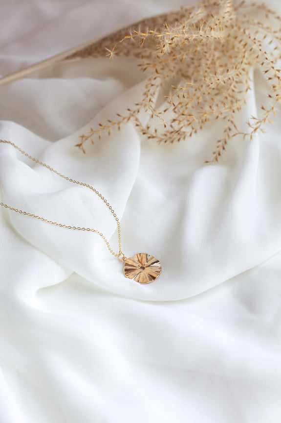 Crinkled Disc Necklace