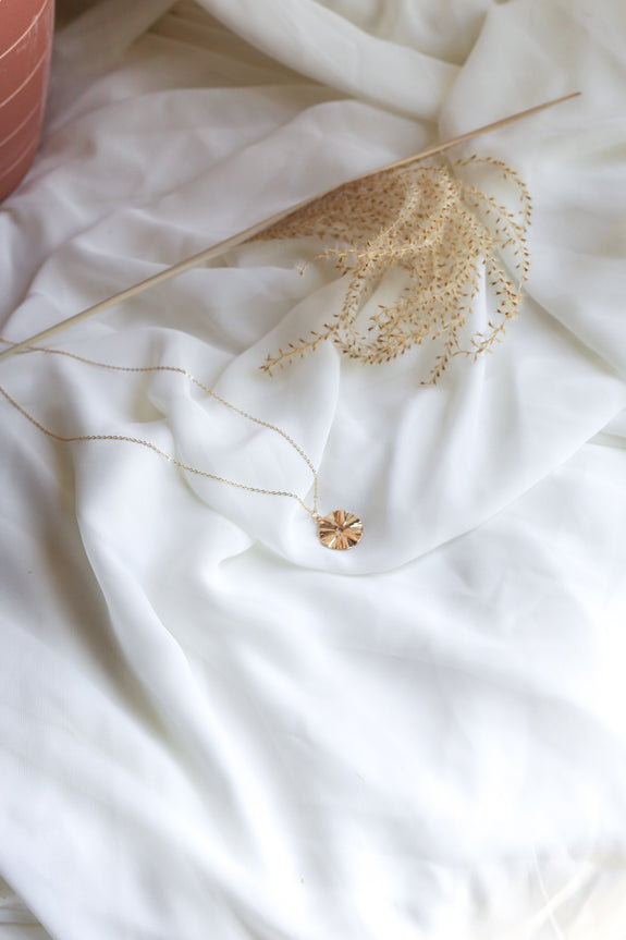 Crinkled Disc Necklace