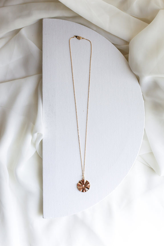 Crinkled Disc Necklace