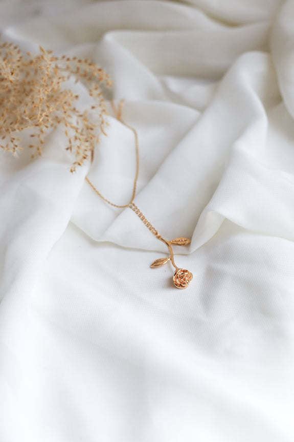 Falling Rose Necklace