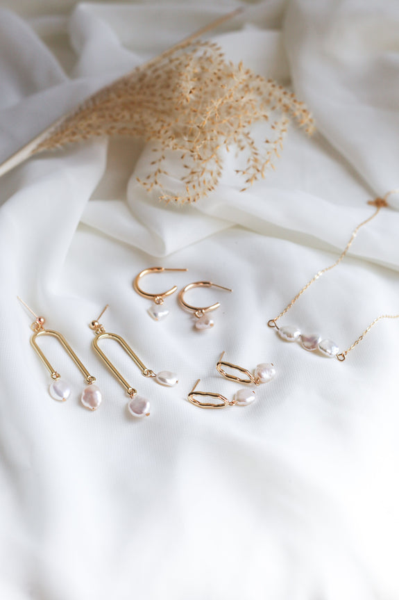 Sofia Freshwater Pearl Hoop Earrings