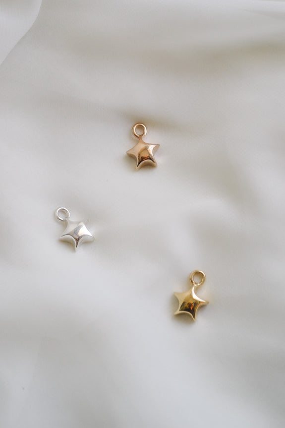 Puffy Star Charm - Bronze