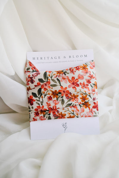 Silky Red Floral Headwrap