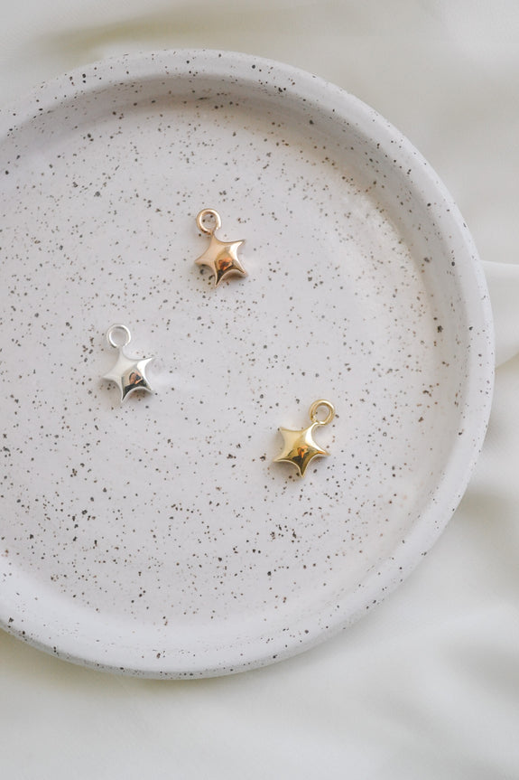 Puffy Star Charm - Bronze