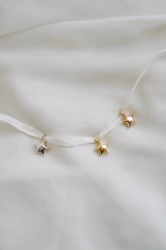 Puffy Star Charm - Brass