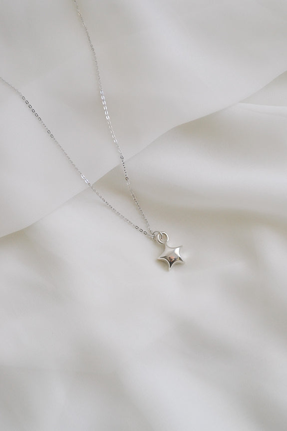 Puffy Star Charm - Sterling Silver