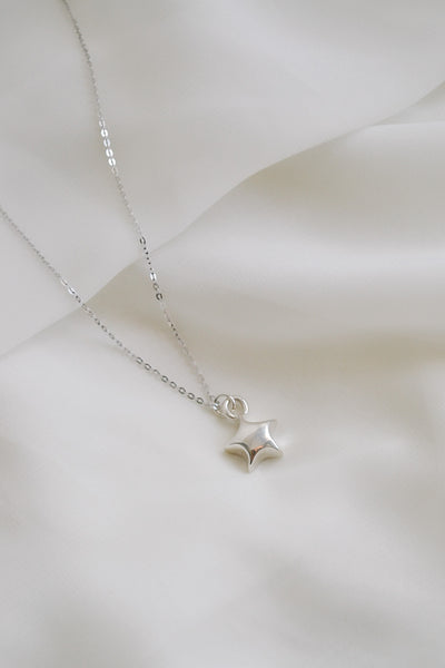 Puffy Star Charm - Sterling Silver